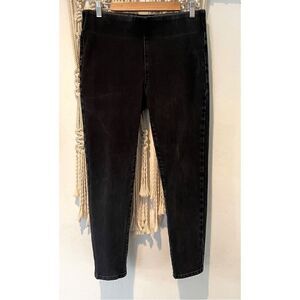 Soft Surroundings Jeans SZ M Cropped Pull-On Denim Ankle Black Stretch Denim